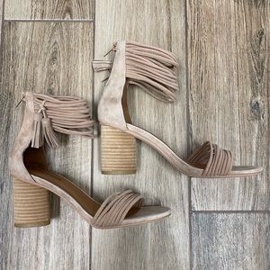 NEW Jeffrey Campbell Pallas Beige Suede Heel 7.5